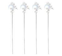 ABOOFAN 4 Piezas Horquillas de Luna Hechas Mano Palillos Pelo Estilo Chino Horquillas Vintage para Moños Joyas Pelo de Novia Coletas Retro