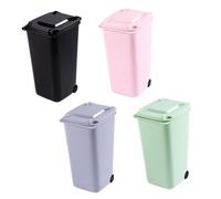 ABOOFAN 4 piezas Mini Cubos de Basura de Escritorio Contenedores de Plástico con Tapa Almacenamiento para Hogar Oficina Cocina y Dormitorio Colores Surtidos Aleatorios Color Aleatorio