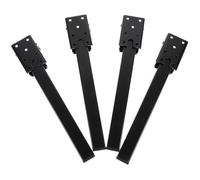 ABOOFAN 4 Piezas Pata para Mesa de Cama Cuadrada Plegable de Hierro Negro Instalación Fácil para Muebles Portátiles y Mesas Abatibles