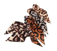 ABOOFAN 4 piezas Pinzas para Cabello Mujer con Lazo Grande y Estampado de Leopardo Lazos Largos de Satén Suaves Accesorios para Peinados Femeninos y Elegantes