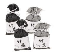 ABOOFAN 4piezas Bolsa De Desodorante Unidades Absorbente De Olores Fuerte De Bambú Reutilizable Para Habitación Armario Coche Olor Humo