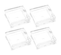 ABOOFAN 4piezas Paleta de Sombras de Ojos Recargable, Caja de Cosméticos Transparente Cuadrada para Rubor, Iluminador y Bálsamo Labial, Adecuado para Viajes Ligeros