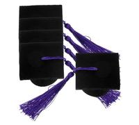 ABOOFAN 5piezas Decoración de Sombrero de Doctorado Mini Tapa de Doctorado para Botellas de Vino Adorables Borlas para Decorar Botellas de Cerveza Morado