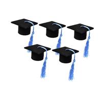 ABOOFAN 5piezas Mini Tapa De Botella De Vino Forma De Doctorado Borlas Adorable Decoración para Graduación y Fiestas Cubierta De Botella De Cerveza Azul