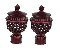 ABOOFAN 6 Piezas Accesorios Barra Cortina Barras remate Poste Cortina Curtain Rod Curtain Pole decoración Retro decoración Azul tapón la Cabeza la Barra la Cortina