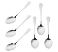 ABOOFAN 6 Piezas Cucharas de Acero Inoxidable Mango Largo para Comer y Postre, Diseño Grueso y Versátil, Ideales para Café y Banquetes en Casa o Restaurante