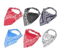 ABOOFAN 6 piezas Paquete Pañuelos Triángulo de Pelo Elásticos de Gasa Bandanas Coloridas para Mujer y Adolescentes Cómodas y Transpirables para Fiestas Viajes y Uso Diario