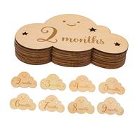ABOOFAN 8 Piezas Tarjetas Mensuales De Nube De Madera Señales De Crecimiento Para Bebés Carteles De Madera Para Anunciar El Nacimiento y Fotos