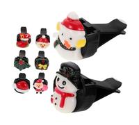ABOOFAN 8piezas Clip de Aromaterapia para Coche Decoración Invernal para Interior Clips Ambientadores Navideños para Salida de Aire Acondicionado de Coche Gorro de Papá Noel Muñeco de Calc