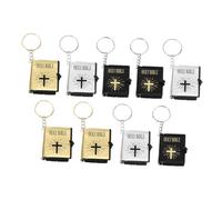 ABOOFAN 9 Piezas Llavero Biblia Creativo Llaveros De Libro Bíblico Mini Colgante Para Bolsos Adornos Religiosos Para Mochila Regalos Para Maestros De Escuela Dominical