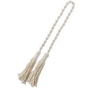 ABOOFAN Abrazadera Decorativa de Algodón Borlas, Alzapaños Beige | Tejido a Mano, Estilo Boho Moderno y Vintage, para Ventanas, Dormitorios y Cortinas