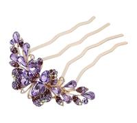 ABOOFAN Accesorio para Cabello con Clip de Cristal Peine Lateral para Moños Horquilla de Dientes para Bodas y Ocasiones Especiales para Novias y Mujeres Color Púrpura