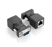 ABOOFAN Adaptador Convertidor Extensor Vga a Rj45 PVC Negro 2 Piezas Cabezal Extensor Vga Conexión Segura Alivio de Tensión Moldeado para Proyectores