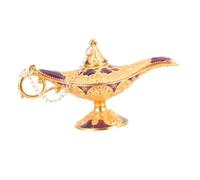 ABOOFAN Adorno Lámpara Decorativa Aladdín Vintage Tamaño Pequeño Aleación De Zinc Patrón Ornamental Decoración del Hogar Oficina Escritorio Fiesta Color Púrpura