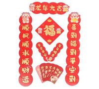 ABOOFAN Adornos para Año Chino Versos Tradicionales Sobres Rojos y Pegatinas para Puertas Decoración Chino para Festival y Hogar