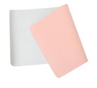 ABOOFAN Alfombrilla Protector Escritorio Doble Cara Plata y Rosa Reposamanos para Manicura y Mouse Pad con Correas Resistente y Plegable para Oficina Salón y Estudio