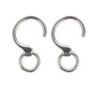 ABOOFAN Anillos de Acero Inoxidable para Patas de Loro Diseño Abierto, Tobilleras Ligeras para Entrenamiento de Vuelo, Accesorios Reutilizables para Aves Pequeñas, Par de Anillos N.º 8