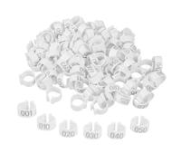 ABOOFAN Anillos para Patas de Paloma 100 Piezas Blancos Grandes, Bandas de Identificación Numéricas para Aves de Corral, Material Abs Resistente y Duradero, Uso en Granjas y Seguimiento
