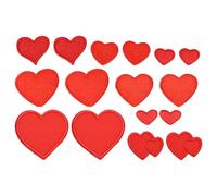 ABOOFAN Apliques de Tela para Coser y Planchar en Forma de Corazón Rojo 16 Parches Bordados Diseño Elegante para Manualidades DIY y Reparación de Ropa