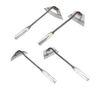 ABOOFAN Azadas de Mano de Acero, Azada Pequeña para Jardinería y Deshierbe, 4 Piezas, 3 Estilos, para Hacer Zanjas y Cultivar Huertos