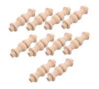 ABOOFAN Balaustres De Madera Sin Pintar 6,5x1,8 Cm Postes De Madera Maciza Pilares Romanos Tallados Bricolaje Decoración para Escaleras Interiores Jardín 10 Piezas