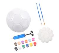 ABOOFAN Balón de Fútbol Número 3 Blanco para Pintar DIY Kit de Manualidades 7 Piezas para Colorear y Firmar Pelota Segura sin Rebabas para Actividades al Aire Libre y Color Aleatorio