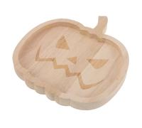 ABOOFAN Bandeja de Madera con Diseño de Calabaza para Halloween Charcutería Rústica Plato para Snacks Frutas y Galletas Decoración Festiva Portátil