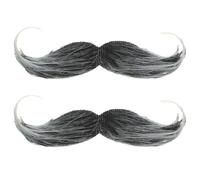 ABOOFAN Barba Postiza Realista Adhesiva con Pelo Natural, 2 Piezas para Bigote y Barba, Fácil de Aplicar y Duradera, Ideal para Disfraces, Carnavales y Despedidas de Soltero, para Hombre Adulto