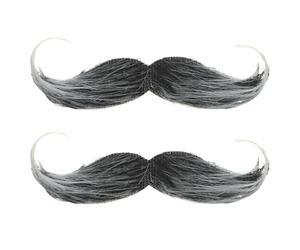 ABOOFAN Barba Postiza Realista Adhesiva con Pelo Natural, 2 Piezas para Bigote y Barba, Fácil de Aplicar y Duradera, Ideal para Disfraces, Carnavales y Despedidas de Soltero, para Hombre Adulto