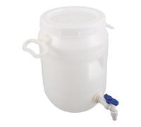 ABOOFAN Barril de Almacenamiento de Agua 10L con Tapa, Asa y Grifo | Plástico Blanco, Base Ancha y Cierre Estable, para Jardineros Domésticos y Macetas Color Aleatorio