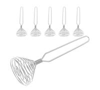 ABOOFAN Batidor de Huevos Manual de Resorte de Acero Inoxidable Set de 6 Piezas Batidor Espiral Compacto y Portátil para Cocina Repostería Crema y Salsas Herramienta Reutilizable