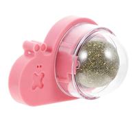 ABOOFAN Bola de Hierba Gatera Giratoria Adhesiva para Gatos, Juguete Interactivo de Interior, Limpieza Dental Natural, Bola Rosa de Madera de Matatabi para Gatos, Alivio de Estrés