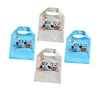 ABOOFAN Bolsa De Compras De Búho Portátil Poliéster Duradero Bolsa Plegable 4 Unidades Diseño De Patrones