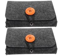 ABOOFAN Bolsa para Aceites Esenciales 2 Piezas de Fieltro y Tela No Tejida Color Gris Oscuro Organizador Portátil para Frascos de Aromaterapia Protección contra Golpes y Uso para Viaje