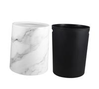 ABOOFAN Bote Basura de Doble Capa con Diseño de Mármol Papelera Moderna para Cocina Baño y Oficina Capacidad de Elegante y Resistente