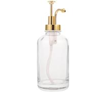 ABOOFAN Botella de Vidrio Dispensadora de Jarabe Bomba, Dorado
