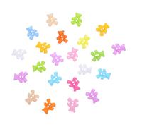 ABOOFAN Botones de Costura Decorativos 100 Pcs Diseño de Oso Pequeño, Botones Artesanales de Plástico Parte Trasera Plana, Botón de Adorno Colorido para Manualidades y Ropa
