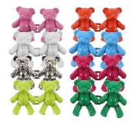 ABOOFAN Botones para Jeans Forma de Oso 40Mm X 27Mm Ajustadores de Cintura Metálicos Desmontables 8 Pares 8 Colores Clips para Ajustar Pantalones y Vestidos