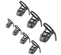 ABOOFAN Bozal Ajustable de Sintética Antimordeduras con Diseño de Cesta Material Plástico y PU, Juego de 7 Piezas Color Negro para para Perros Grandes
