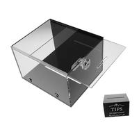 ABOOFAN Buzón de de Dinero Acrílico con Cerradura Caja de Recolección de Propinas Transparente para Restaurantes y Bares Urna Electoral con Ranura 1
