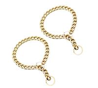 ABOOFAN Cadena para Perros Dorada de Metal 35 Cm, Collar Decorativo Elegante para Mascotas S y M, Accesorio de Verano para Perros Pequeños, 2 Piezas para Fiesta y Uso Diario