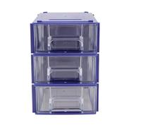 ABOOFAN Caja de Almacenamiento Tipo Cajón para Componentes, 3 Piezas, Color Azul, Gruesa y Resistente para Escritorio y Hogar, Organizador Práctico para Artículos Varios y Tornillos