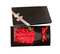 ABOOFAN Caja de Jabón de Rosas 18 Piezas Ramo de Flores de Jabón Rojo Flor Artificial para Obsequio Día de San Valentín Cumpleaños y Decoración del Hogar Material Seguro y Duradero