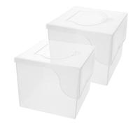 ABOOFAN Caja de Plástico Transparente para Toallas Faciales Desechables, Diseño Cuadrado, Fácil Extracción, Almacenamiento Multifuncional para Hogar y Viaje, Pack de 2 Unidades