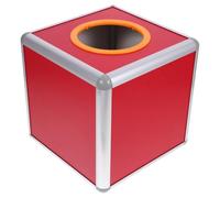 ABOOFAN Caja de Rifa Pequeña de 20 CM con Ranura Transparente Urna de Sorteo de Aleación de Aluminio en Color Rojo Puro Contenedor para Boletos y Juegos de Lotería en Fiestas