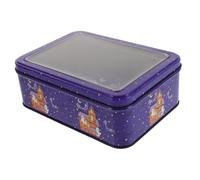 ABOOFAN Caja Metálica Redonda para con Tapa Transparente Almacenamiento Resistente para Galletas y Snacks Diseño Halloween Azul y para Fiestas y Infantiles