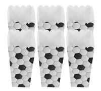 ABOOFAN Cajas de Palomitas de Maíz para Fiestas Fútbol 6 Piezas, Contenedor de Bocadillos de Papel Decorativo, Mini Cajas para Cumpleaños y Noche de Cine, Diseño Temático Fútbol, Uso