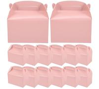 ABOOFAN Cajas y Diseño Plegable con Asa Obsequio Carton de Papel 20 Rosa para Merienda y Fiestas Infantiles como Cumpleaños de Niñas