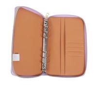 ABOOFAN Carpeta de Presupuesto A6 con Cremallera, 6 Anillas, Organizador de Sobres, Cubierta de Pu Morado, Planificador Portátil para Oficina y Finanzas Personales