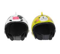 ABOOFAN Casco de Pollo Protector para Aves de Corral, 2 Piezas Diseño Divertido de Vaca y Tigre, Material Seguro, Tamaño Ajustable para Protección Solar y Lluvia en Mascotas Aves Pequeñas